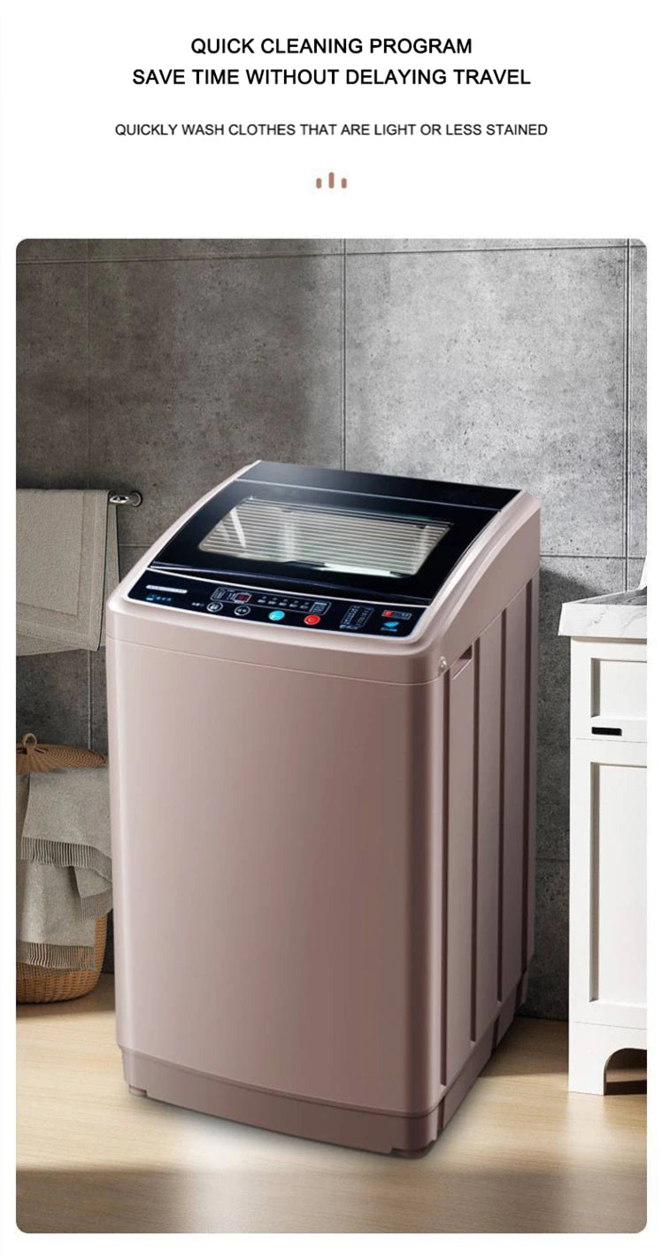 Tidesmit 10kg mini washing machine with 7kg dryer featuring 400W wash and 180W dehydration power, side view