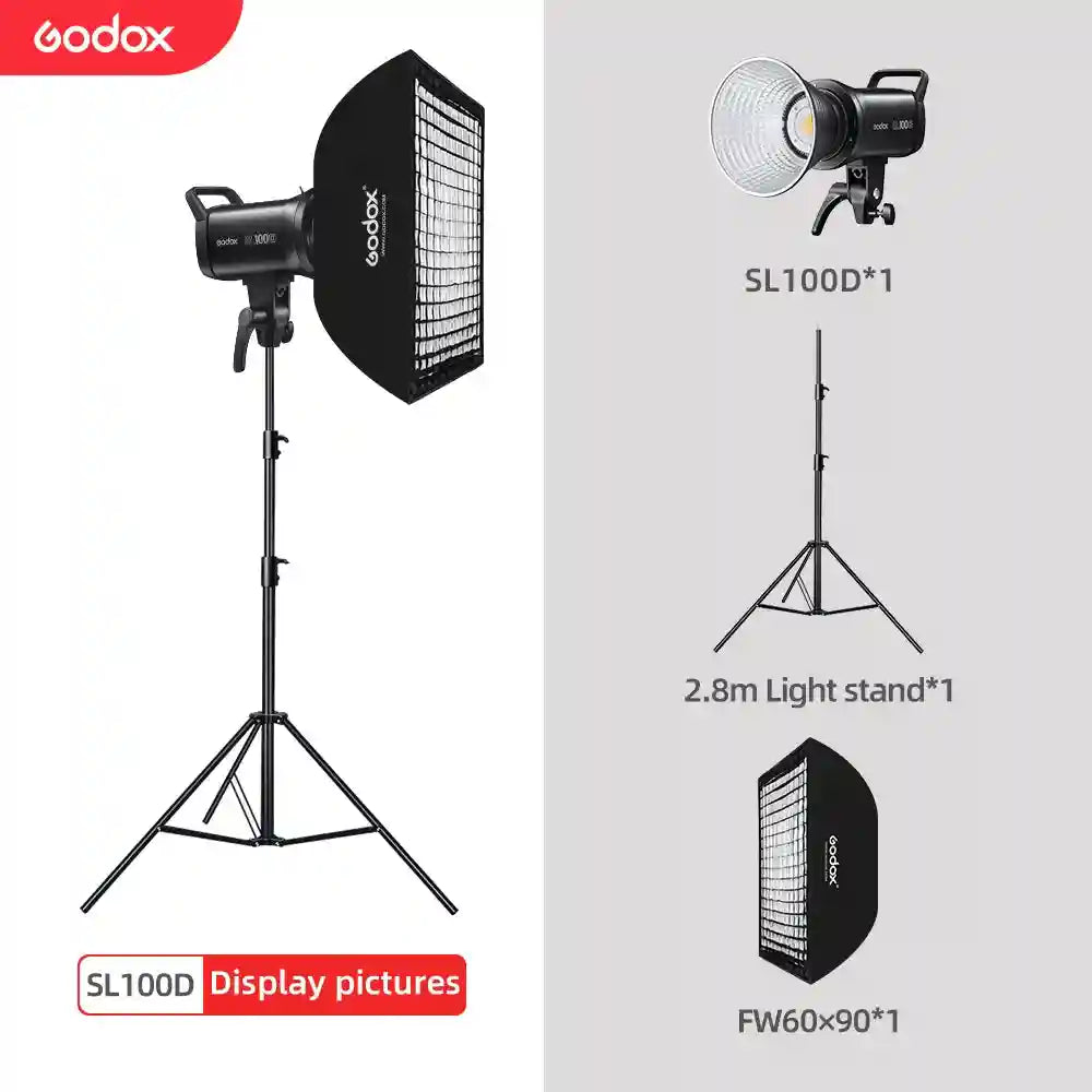 Godox SL100D LED Video Light 100W 5600K Bowens Mount Studio Kit SL100D Kit 5 Tidesmit