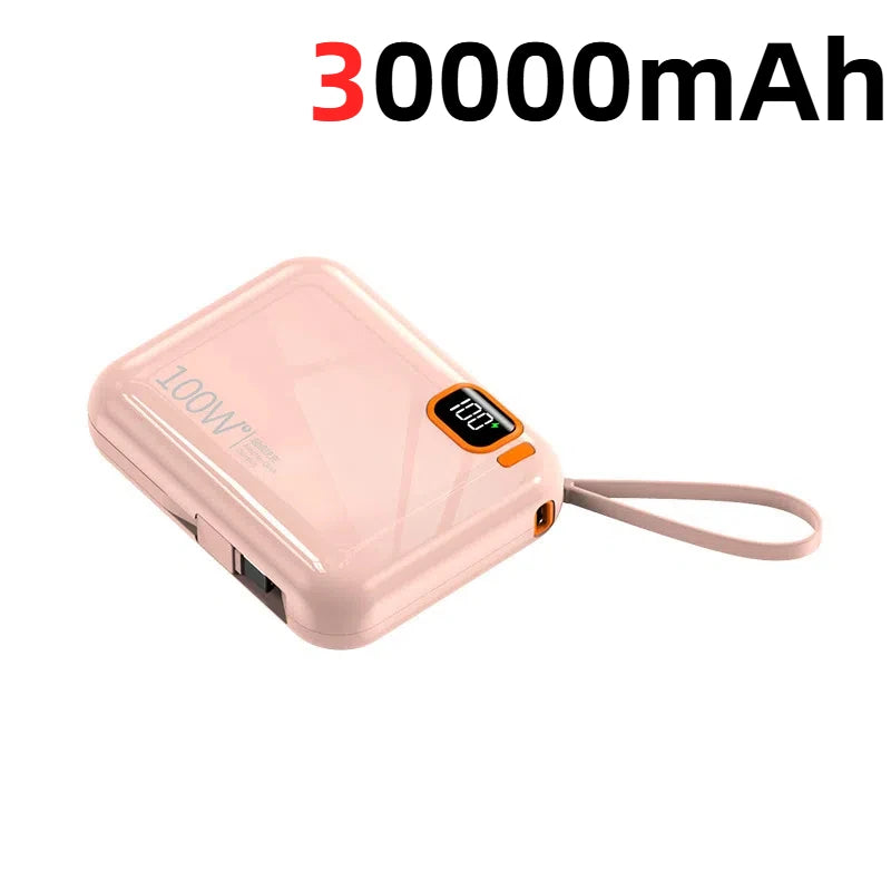 Tidesmit 50000mAh Fast Charging Power Bank with Detachable Cable Pink 30000mAh Tidesmit