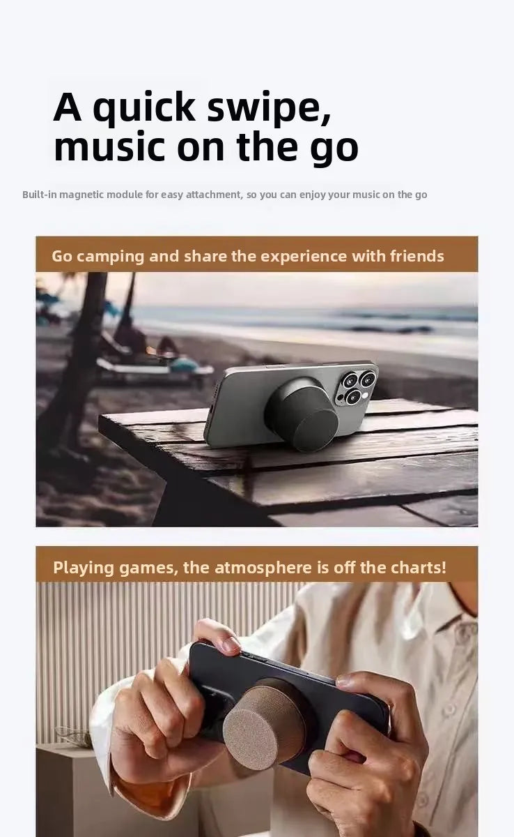 Waterproof Mini Sound Portable Magnetic Speaker White Noise Machine Tws Connected Speaker With Magnetic Phone Stand