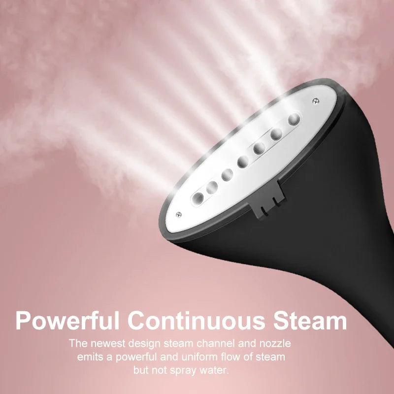 Tidesmit 2000W garment steamer featuring an included fabric brush attachment for vertical hanging steam ironing