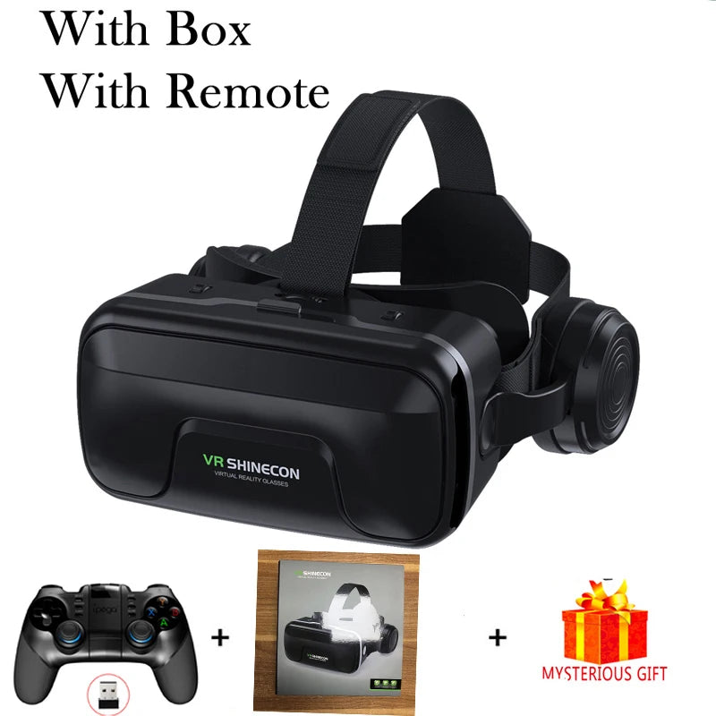 VR Headset for Smartphone - Immersive 3D Glasses for Mobile Media With Remote C Tidesmit
