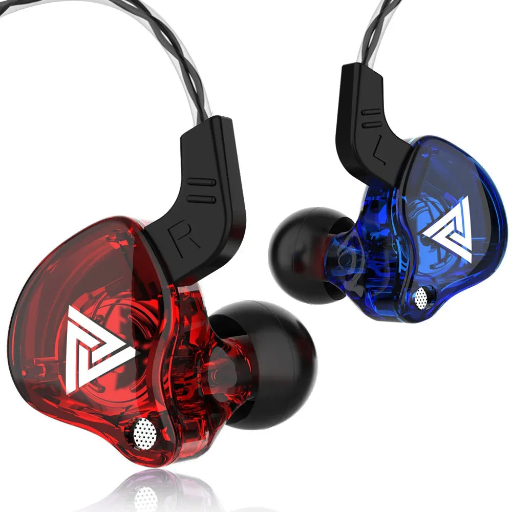 Wired In-Ear Headphones with Mic - HiFi Bass Stereo - Tidesmit RED-Blue Mic Tidesmit