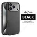 MagSafe Leather Phone Case for iPhone 17 Pro - Slim Shock-Absorbing Cover Black with Box Packing Tidesmit