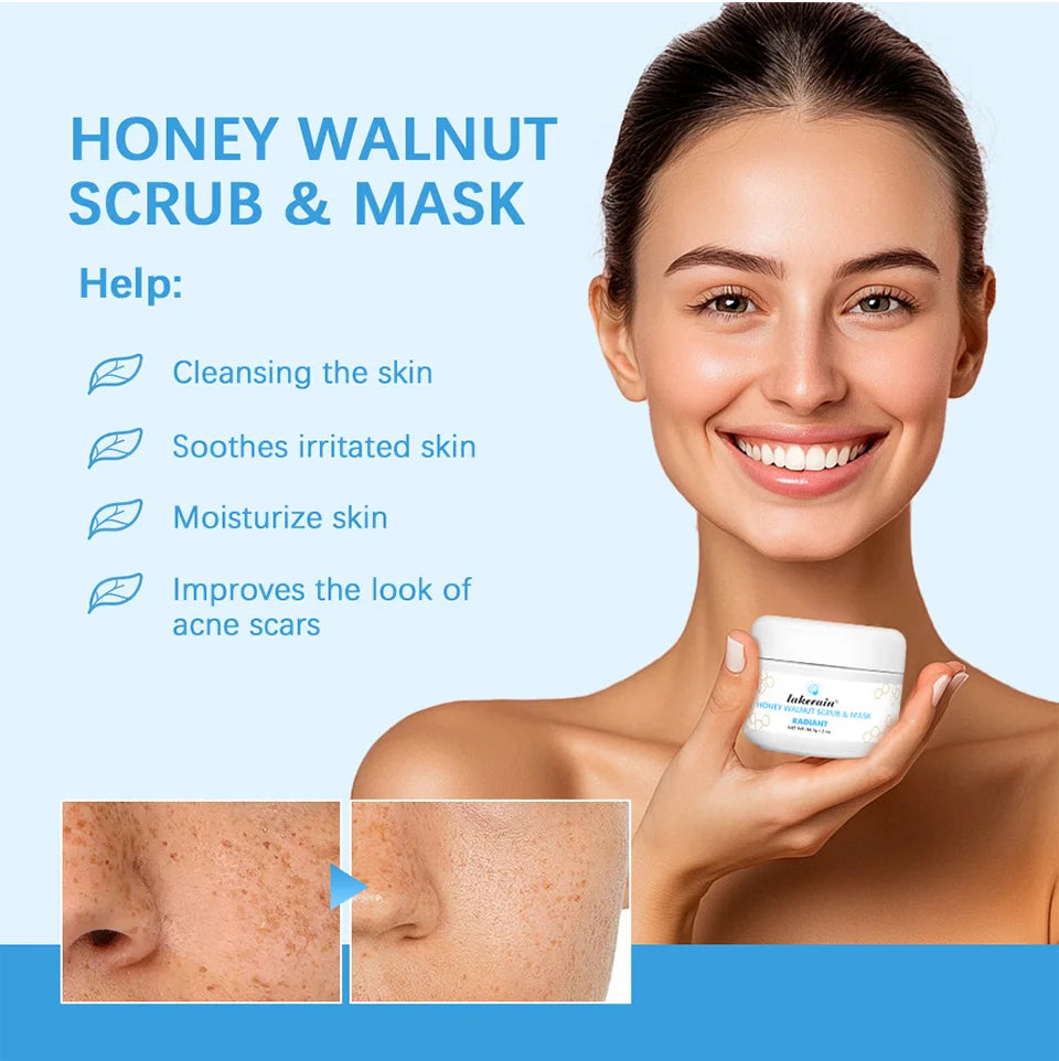 Honey Walnut Facial Scrub: Natural Exfoliating Mask Cream by Tidesmit Scrubs Treatments Tidesmit