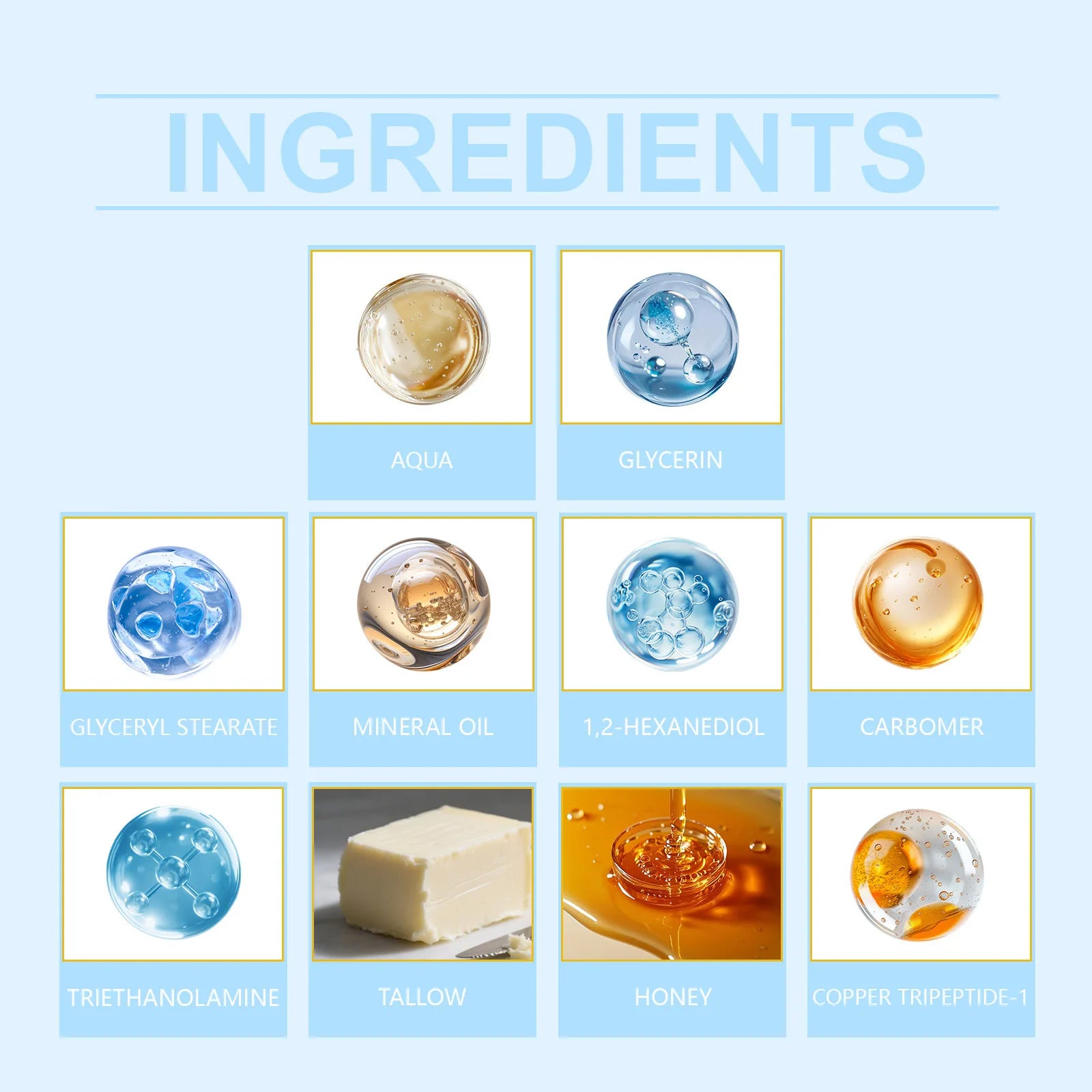 Copper Peptides GHK-Cu Beef Tallow Skin Blue Balm Manuka Honey Face Body Moisturizing Brightening for Mature Dry Sensitive Care