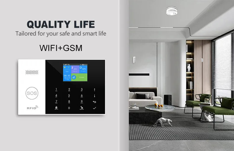 Wifi GSM Home Security Alarm System with Alexa and App Control Tidesmit