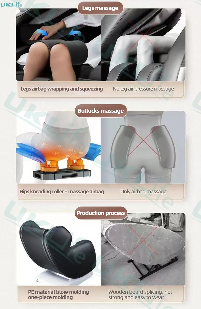 4D Full Body Massage Chair - Zero Gravity Electric Heat Recliner Body Shaping Massage Equipment Tidesmit