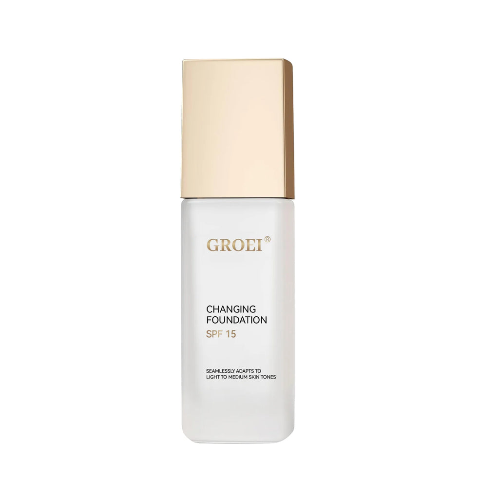 Tidesmit GROEI Changing Foundation SPF15 texture swatch for lightweight natural finish and daily sun protection