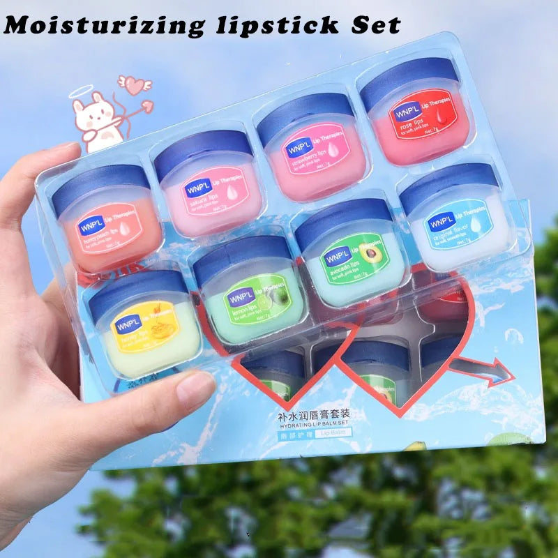 Moisturizing Lip Balm Set for Dry Chapped Lips - Natural Care Lip Care 8pcs Tidesmit