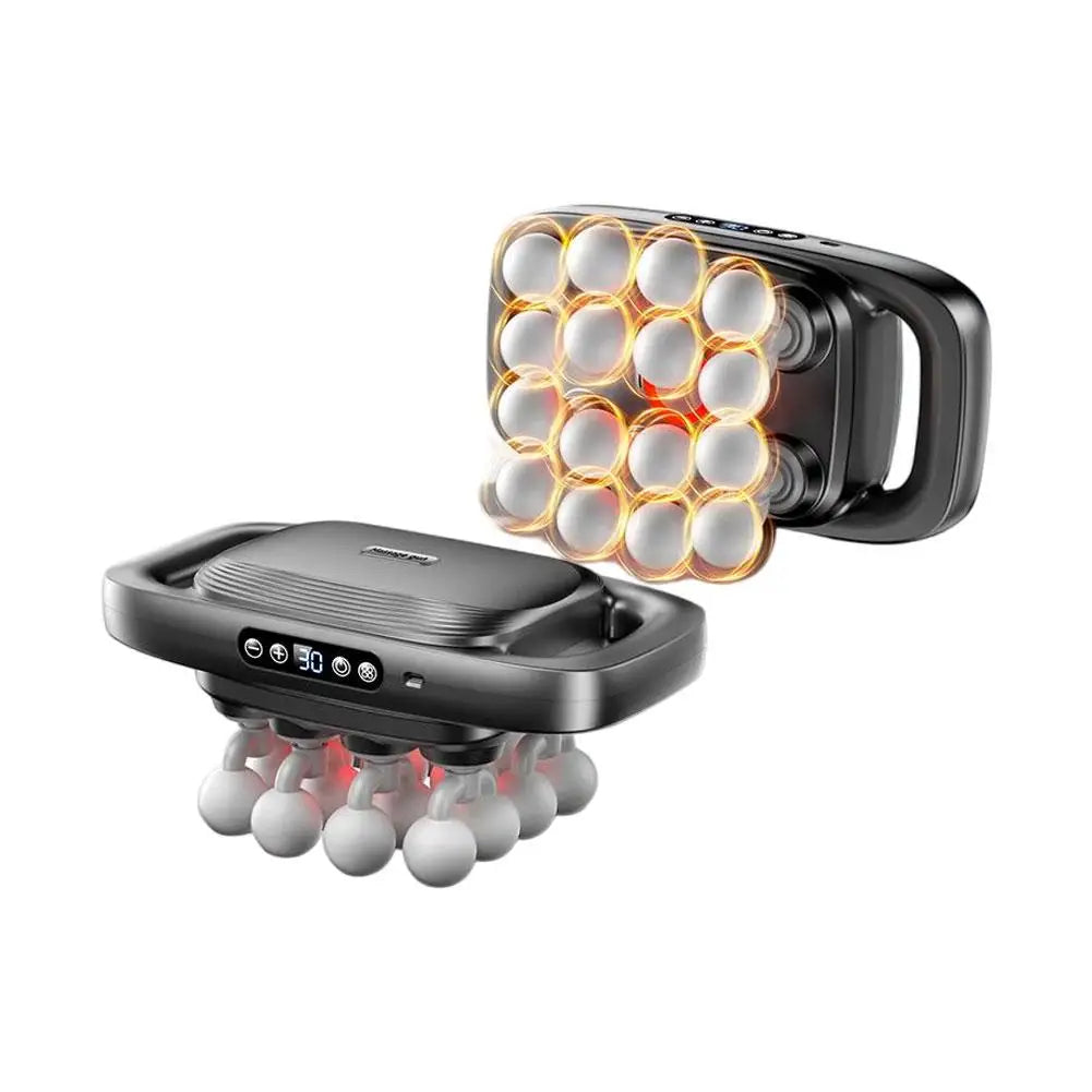 Fascia Gun Deep Tissue Muscle Massager with Red Light Therapy Fascia Gun 16Head 02 white Tidesmit