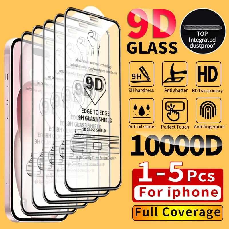 1PCS HD Tempered Glass For iPhone 16 15 14 13 12 11 ProMax XR Fall Prevention Full Cover Screen Protector For iPhone 16Pro Glass AE For iPhone 13 ProMax Tidesmit