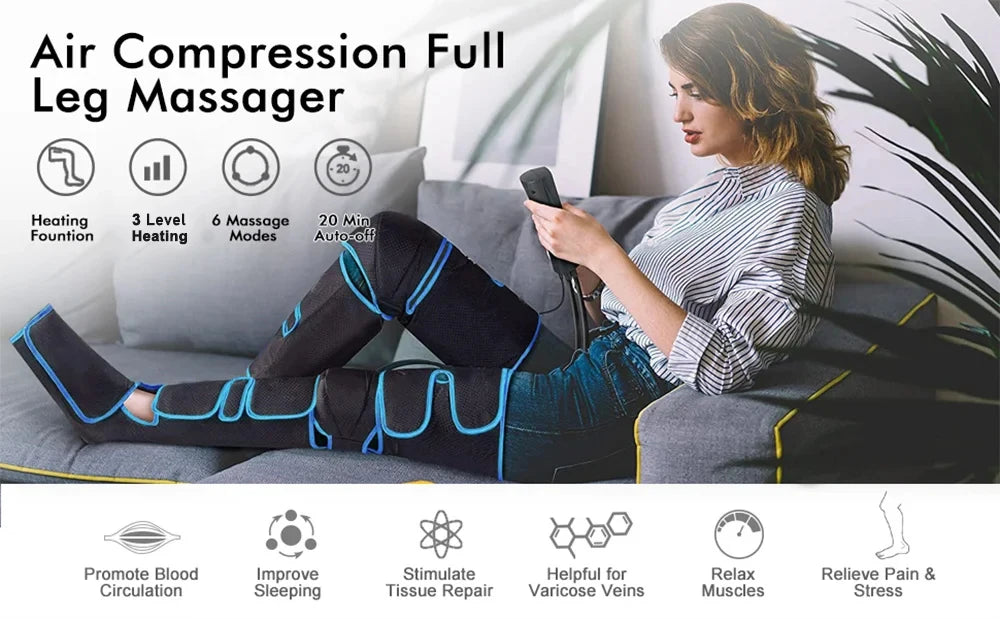Leg Compression Recovery Boots with Heat Massager for Athlete Recovery Relaxation Treatment Tidesmit