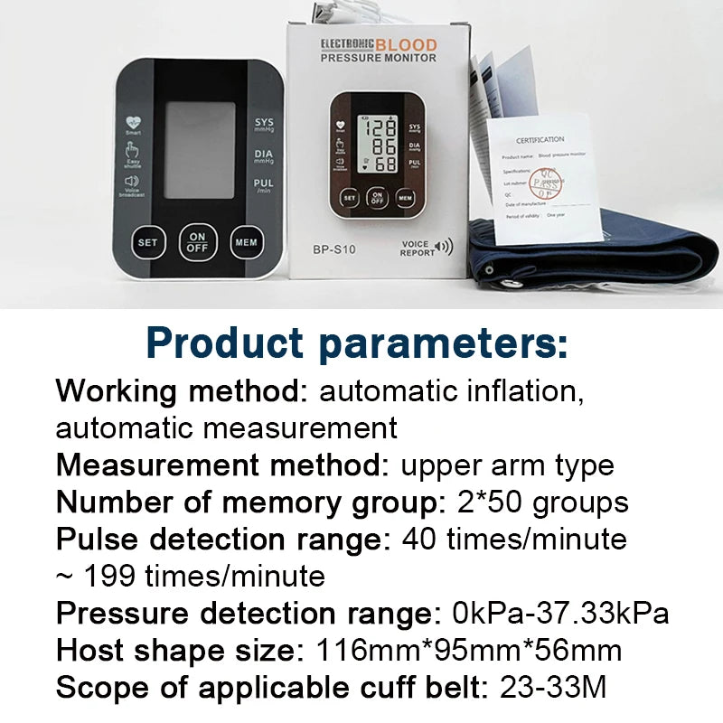Automatic USB Wrist Blood Pressure Monitor Voice Tonometer Meter Digital Portable Health Care Sphygmomanometer Hematomanome