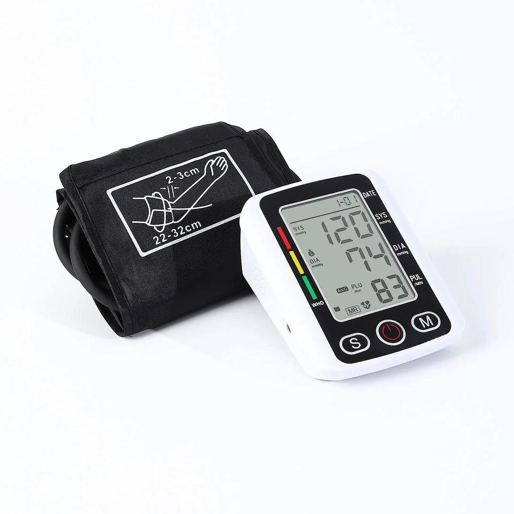 Blood Pressure Monitor Heart rate Meter Large Cuff Sphygmomanometer Health Care Portable Tonometer Digital LCD arm tensiometers