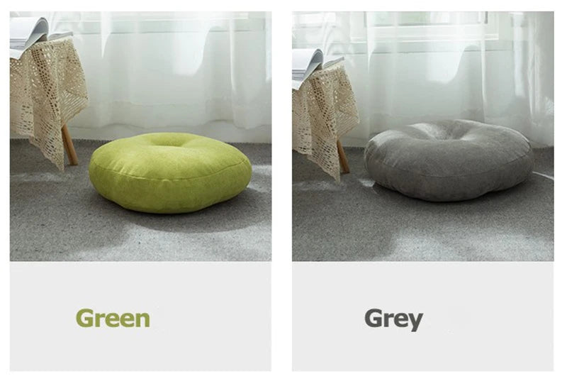 Round Shape Linen Seat Cushion Silk Cotton Core Tatami Cushion Pillow Home Decoration Soft Car Sofa Cushion Flax Round Sitting