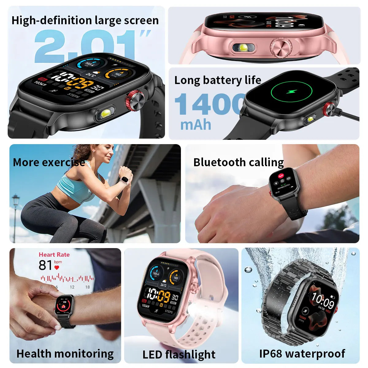 2026 new men's and women's smartwatches, fitness trackers,wireless calling, IPX8 waterproof, activity pedometers, birthday gifts