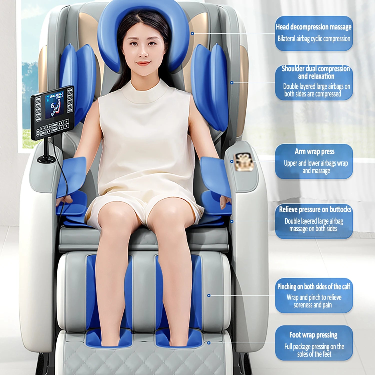 Massage Chair Zero Gravity Recliner with Heat Therapy & Bluetooth Massage Chairs Tidesmit