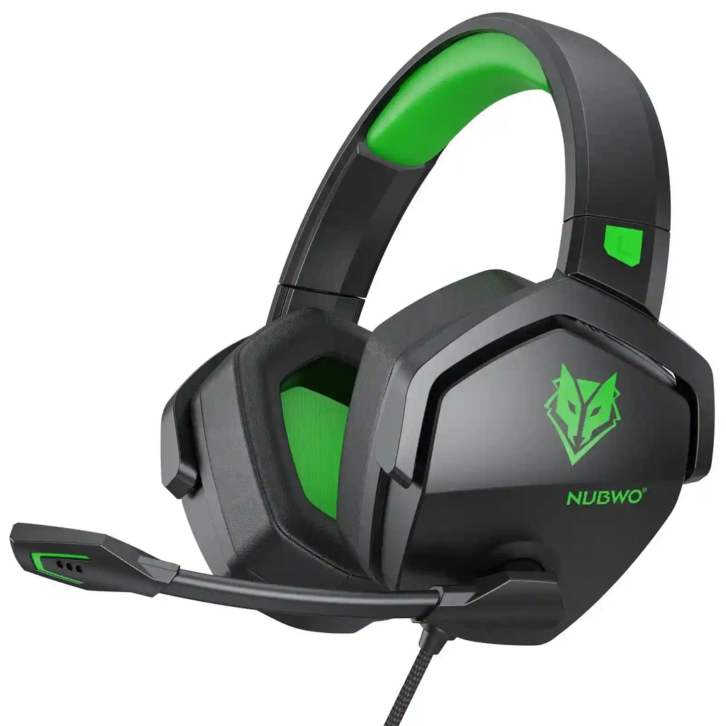 Pro Gaming Headset with Mic - Over-Ear Wired Audio for Xbox PS5 PC Green Tidesmit