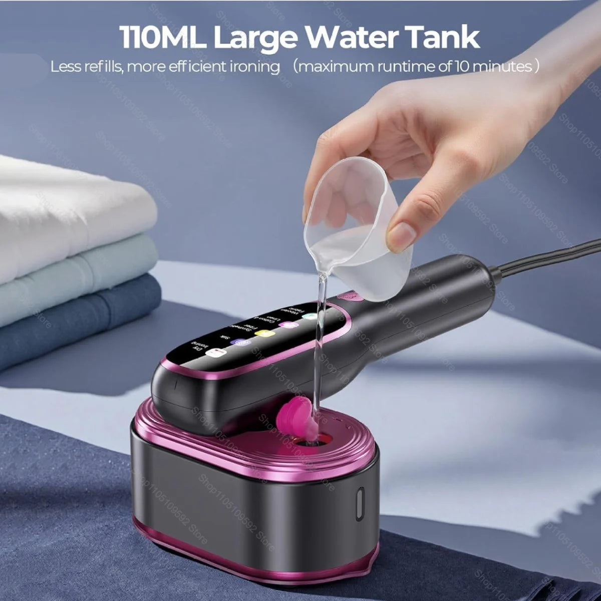 Tidesmit professional handheld garment steamer showing side profile for portable vertical fabric ironing performance