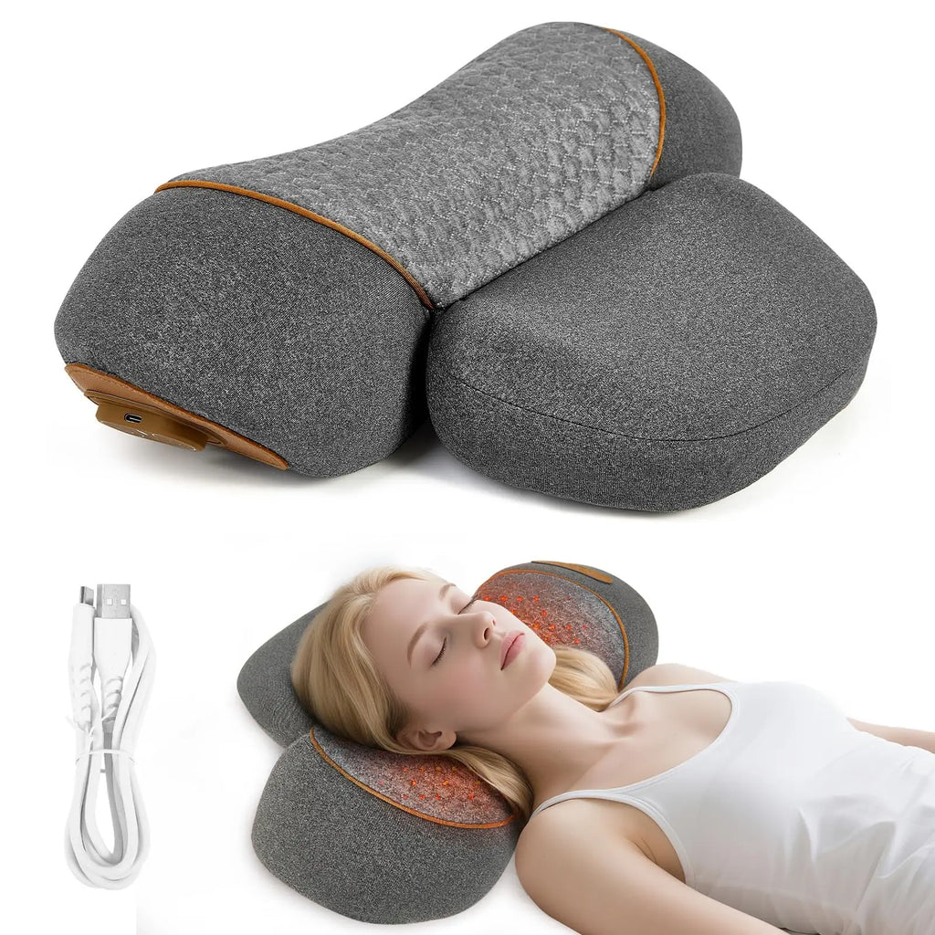 Neck Massager Pillow with Heating and Traction for Muscle Relief Back Massage Instrument Tidesmit