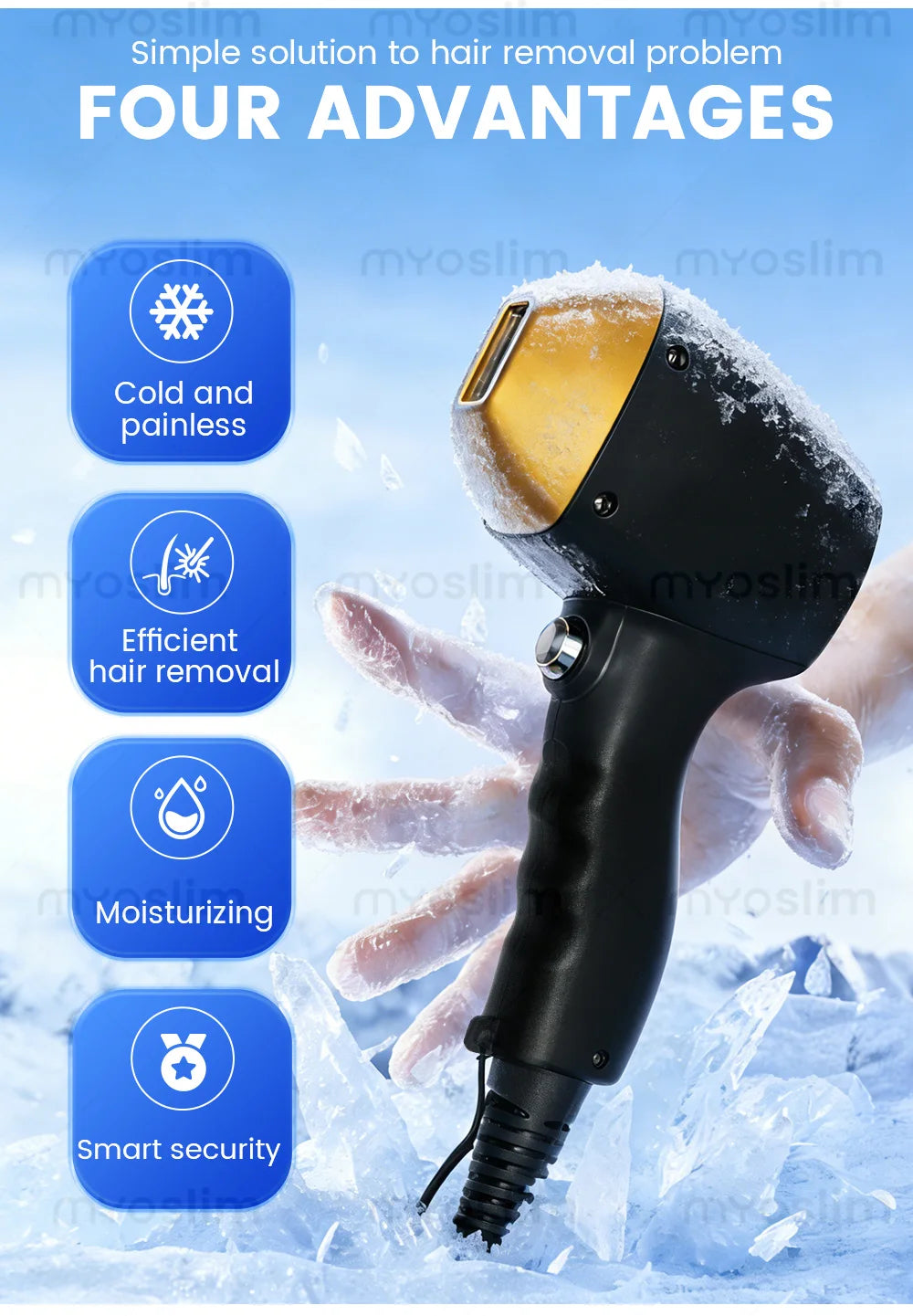 Tidesmit 4-in-1 multifunctional beauty machine showing DPL and RF probe features for advanced skin rejuvenation