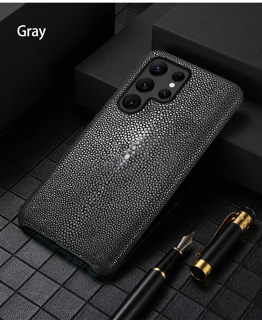 Stingray Leather Phone Case for Galaxy S24 S23 Ultra | Slim Drop Protection Tidesmit