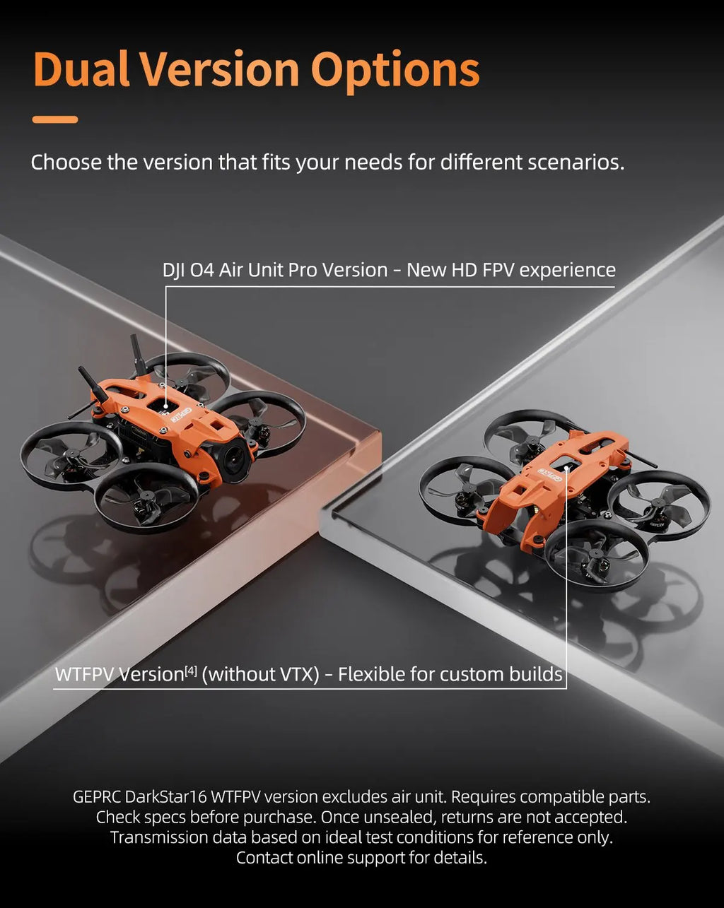 DarkStar16 O4 Pro FPV Camera Drone - 2S Quadcopter with ELRS 2.4G Tidesmit