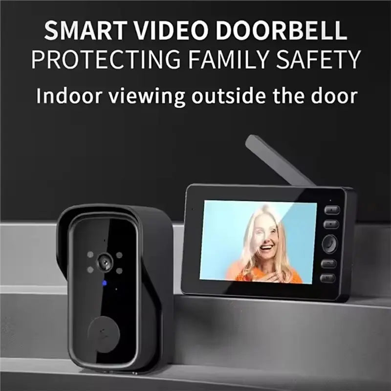 24-Hour Delivery Two-Way Intercom Wireless Video Doorbell 4.3In LPS Screen Night Vision Waterproof Visual Camera Home Security