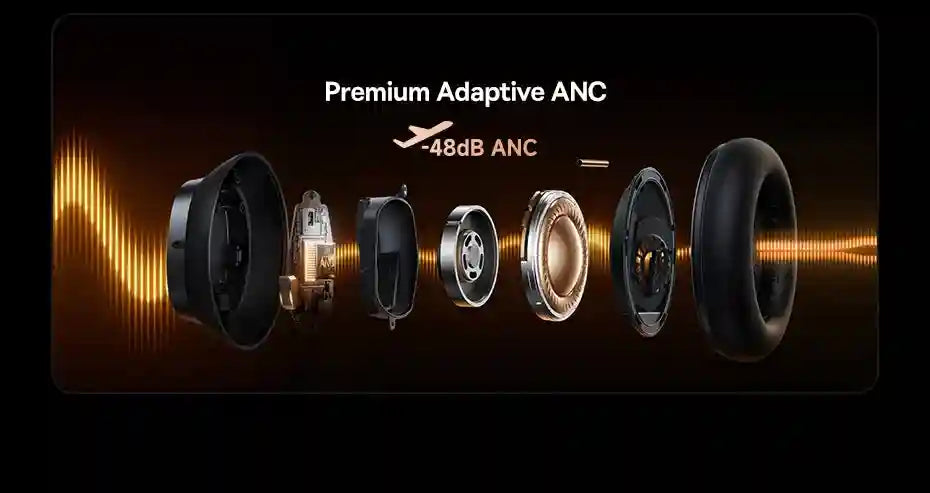 Wireless Noise Cancelling Headphones: 100Hr Playtime - Over-Ear ANC Tidesmit