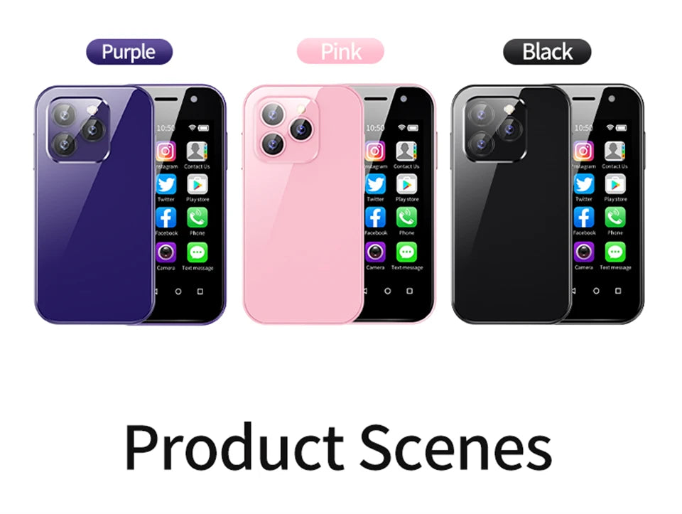 SOYES XS14 Pro 3.0in 4G Mini Smartphone Android 9.0 Dual Sim Face ID Dual Camera WIFI Bluetooth FM Hotspot GPS OTG Mobile Phone