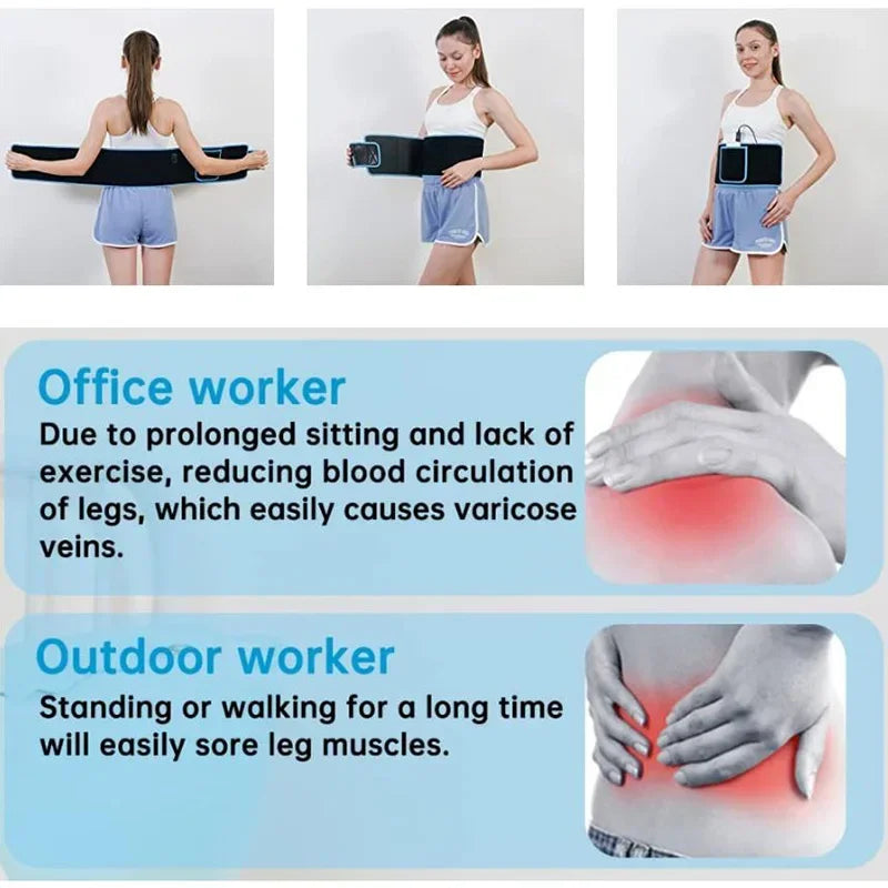 LED Phototherapy Massage Belt Red Light Hot Compress 850nm 660nm Body Shaping Weight Loss And Relaxation Back Pain Relief