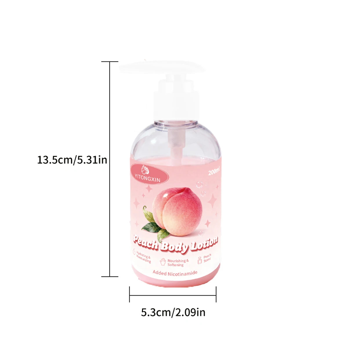 Peach Niacinamide Body Lotion, Fruity Fragrance, Hydrates And Moisturizes The Skin, Smooth And Easily Absorbed
