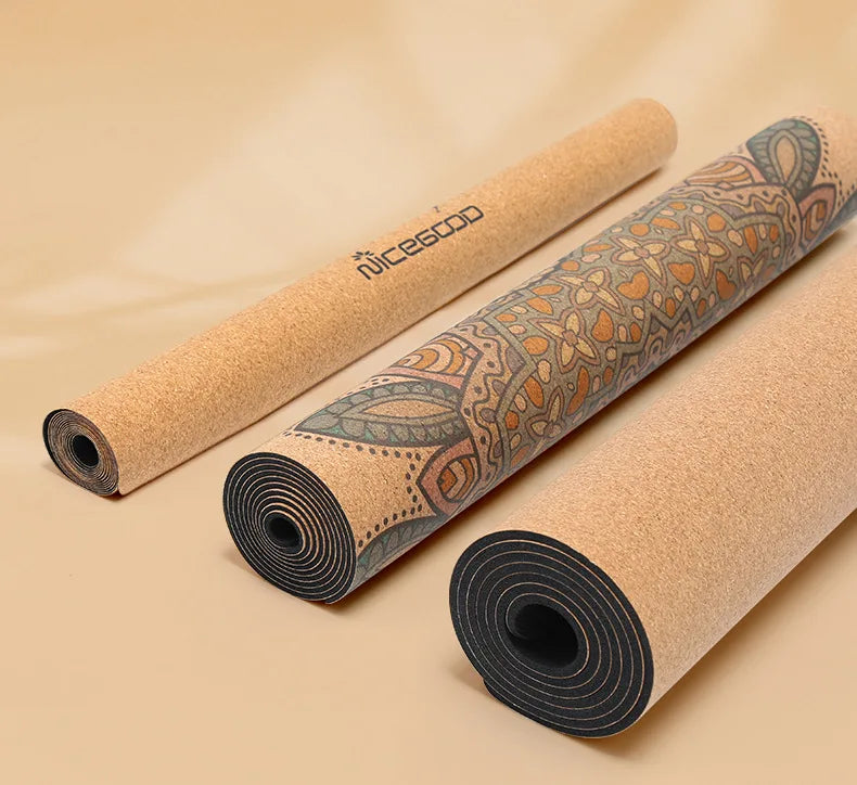 Non-slip Grab Shock Absorption Thickened Men's Yoga Sports Fitness Cork Folding Towel Yoga Mat