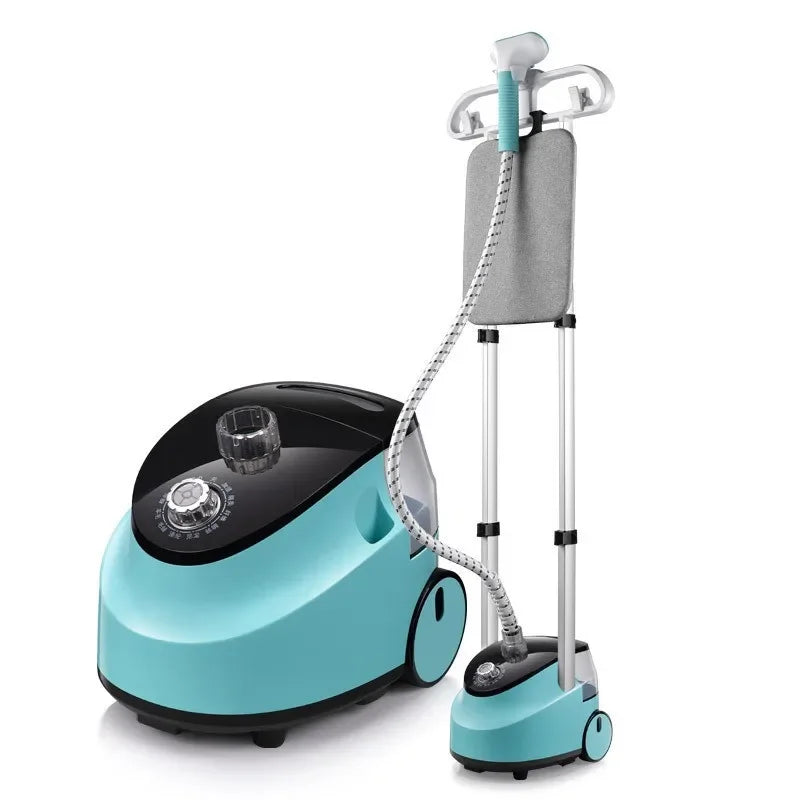 Tidesmit portable double rod vertical garment steamer with ironing board for fast household clothes wrinkle removal