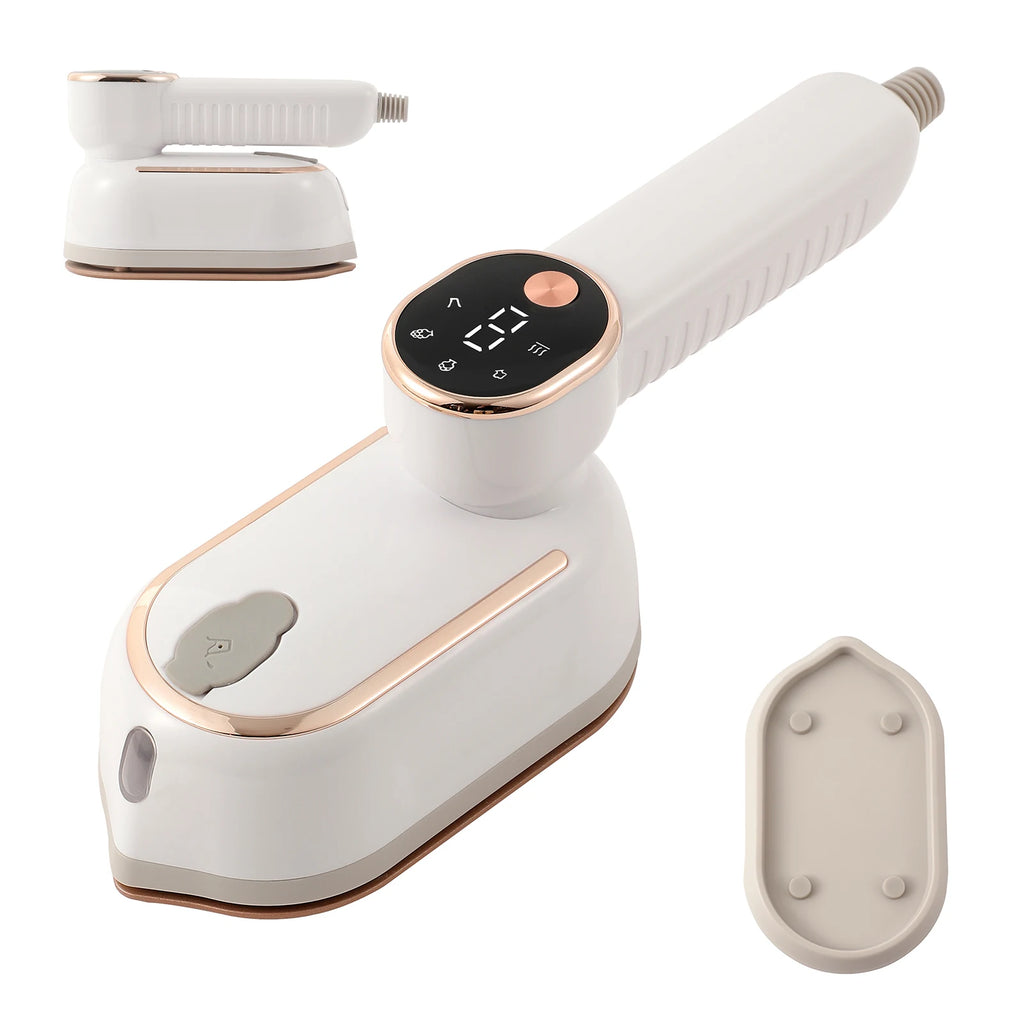 Tidesmit foldable handheld clothes steamer showing 3 gear temperature controls for portable garment wrinkle removal