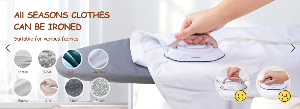 Tidesmit 300W portable mini electric iron and clothes dryer with dual-voltage settings for travel wrinkle removal