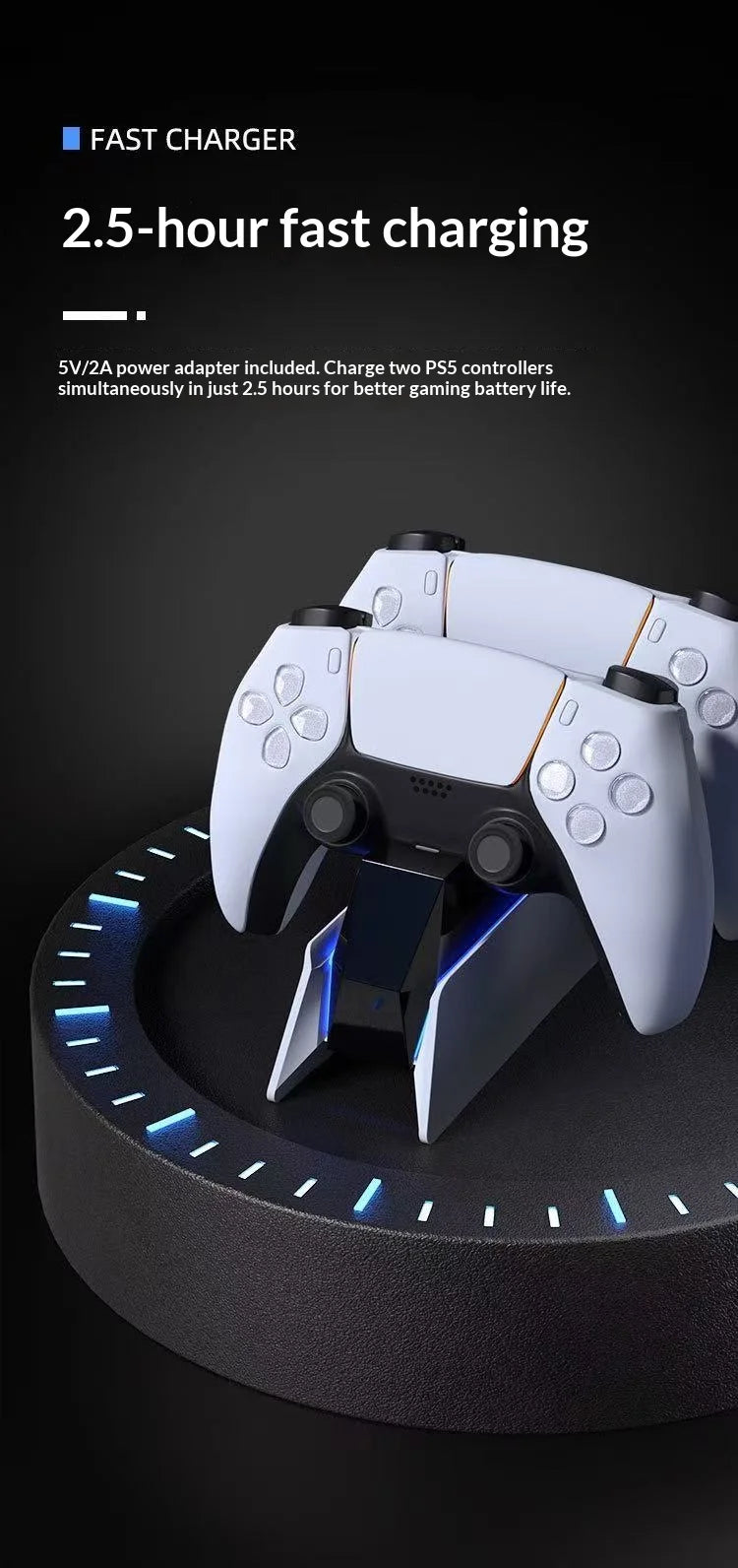 PS5 DualSense Charging Station: Fast Dual Dock for Sony Controllers Tidesmit