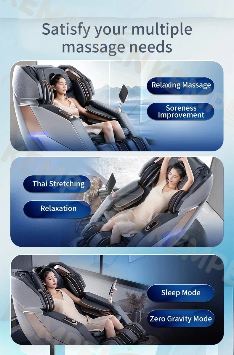 4D Full Body Massage Chair - Zero Gravity Heat Therapy - Black Body Shaping Massage Equipment Tidesmit