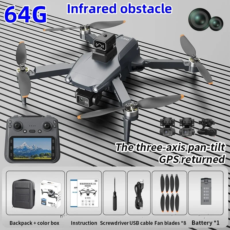 8K FPV Camera Drone with Laser Obstacle Avoidance and 3-Axis Gimbal 3 Axis 64G infrared Tidesmit