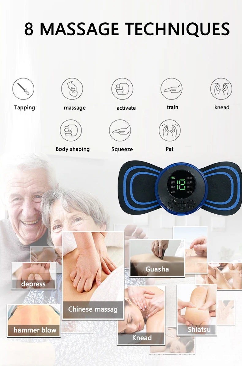 Portable Electric Massager for Muscle Relief - 8 Mode Wellness Device Massage Cushion Tidesmit