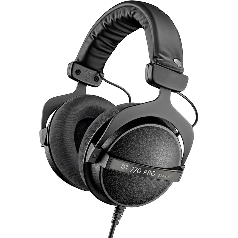 Studio Monitor Headphones 250 Ohm - Precision Wired Over-Ear Audio Black 32 Ohm Tidesmit