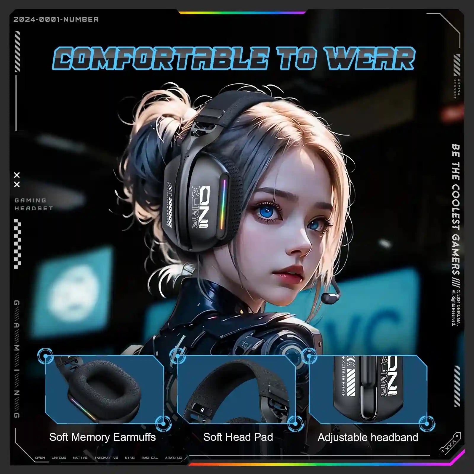 Wireless Gaming Headset: Tri-Mode Bluetooth 2.4G for PC & PS5 (GT808) Tidesmit