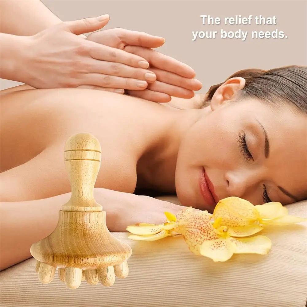 Wood Therapy Massage Tools for Body Contouring | 6 Piece Kit Relaxation Treatment Tidesmit