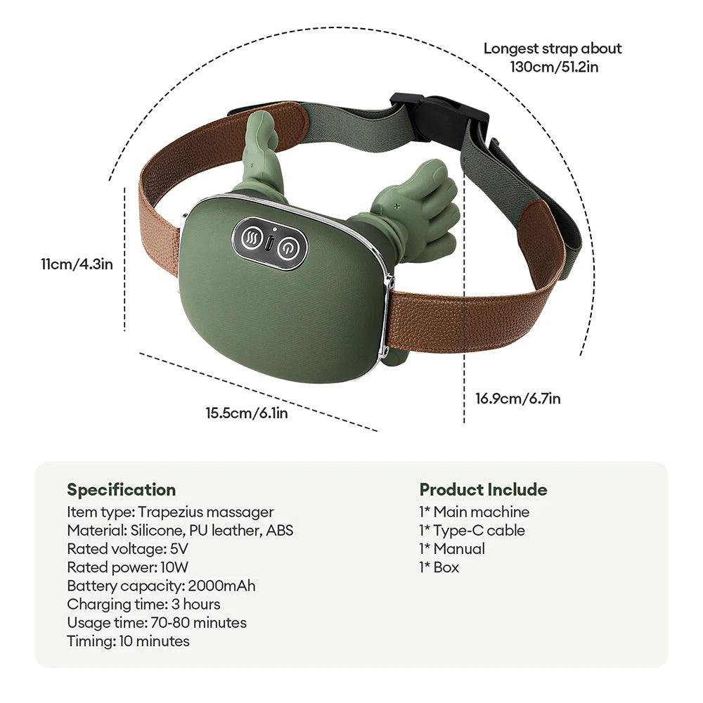 4D Neck and Shoulder Massager: Bionic Kneading Wireless Electric Massager Body Shaping Massage Equipment Tidesmit