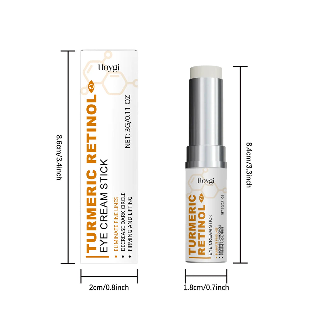 Turmeric Retinol Eye Cream Stick Anti Puffiness Dark Circle Removal Eye Bag Stick Fade Fine Line Brighten Moisturizing Skin Care