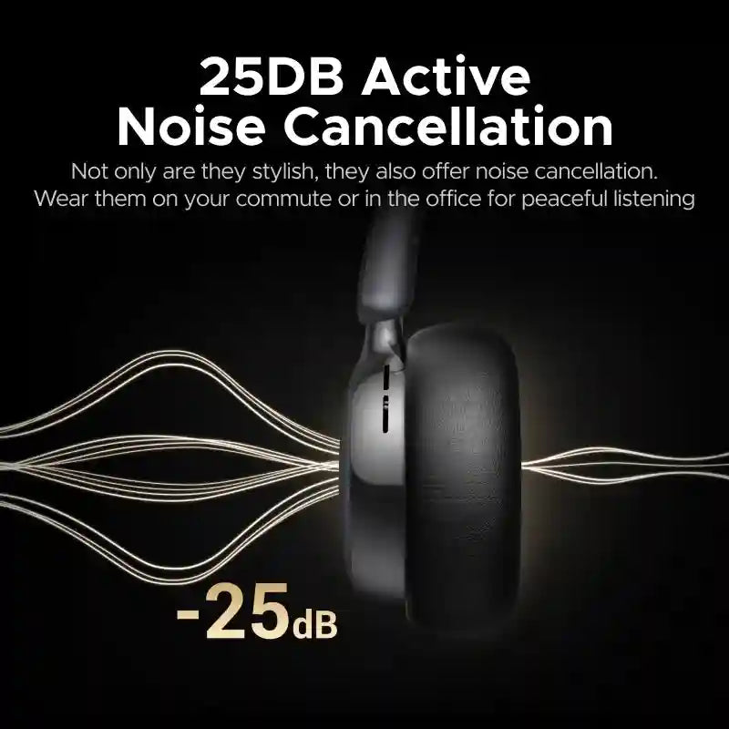 Active Noise Cancelling Wireless Headphones - Over-Ear Studio Monitor Tidesmit