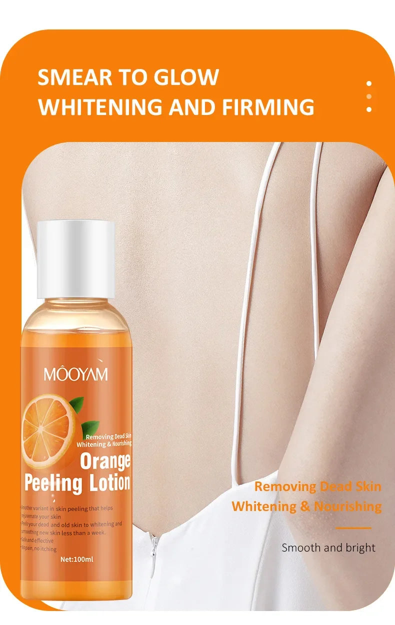 Orange Peeling Lotion for Gentle Body Exfoliation - Natural AHA Formula Scrubs Treatments Tidesmit