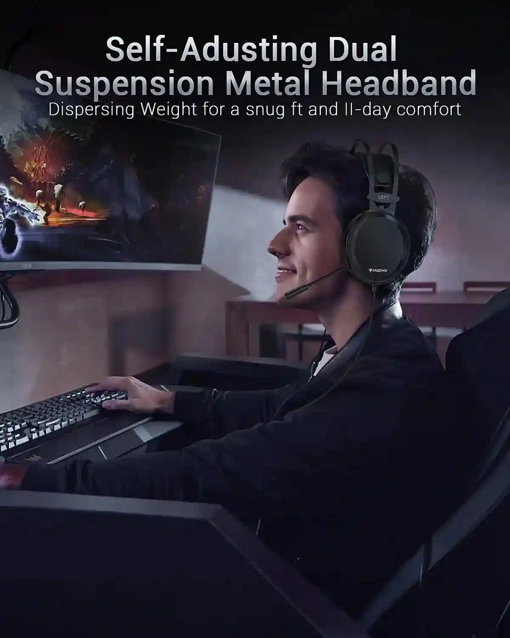 Tidesmit Gaming Headset with Noise Canceling Mic - Black PS5 PC Xbox Tidesmit