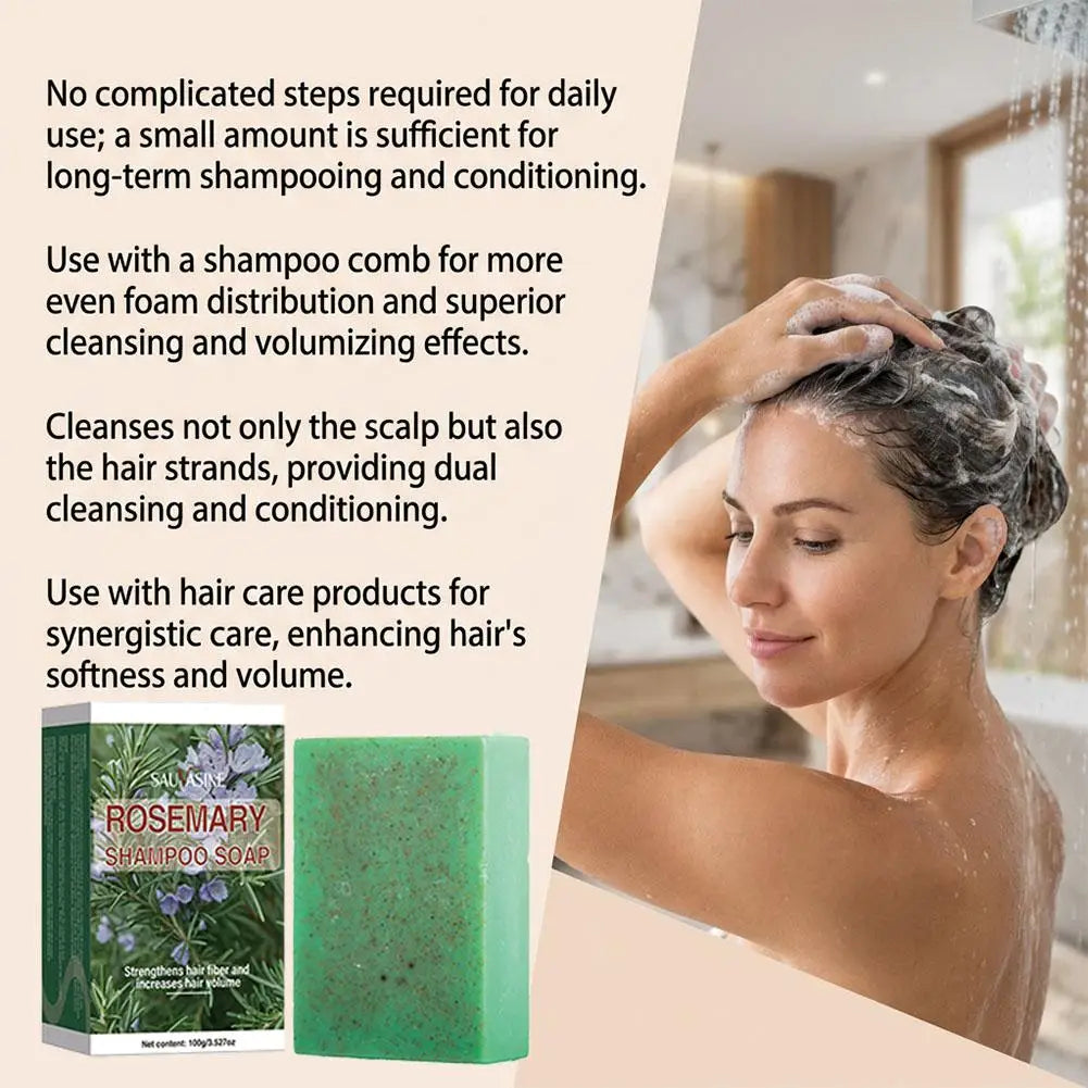 1/3/5PCS Rosemary Essential Oil Shampoo Soap 100g Deep Clean Refreshing Hair Care Bar Increases Hair Volume Moisturizing Soap